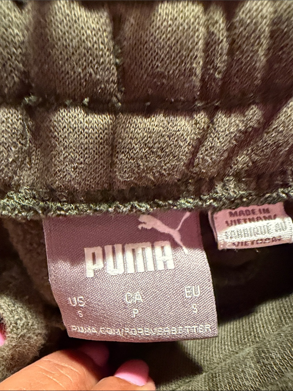Puma Olive Green Joggers with Camouflage Side Panels - Picture 4 of 7